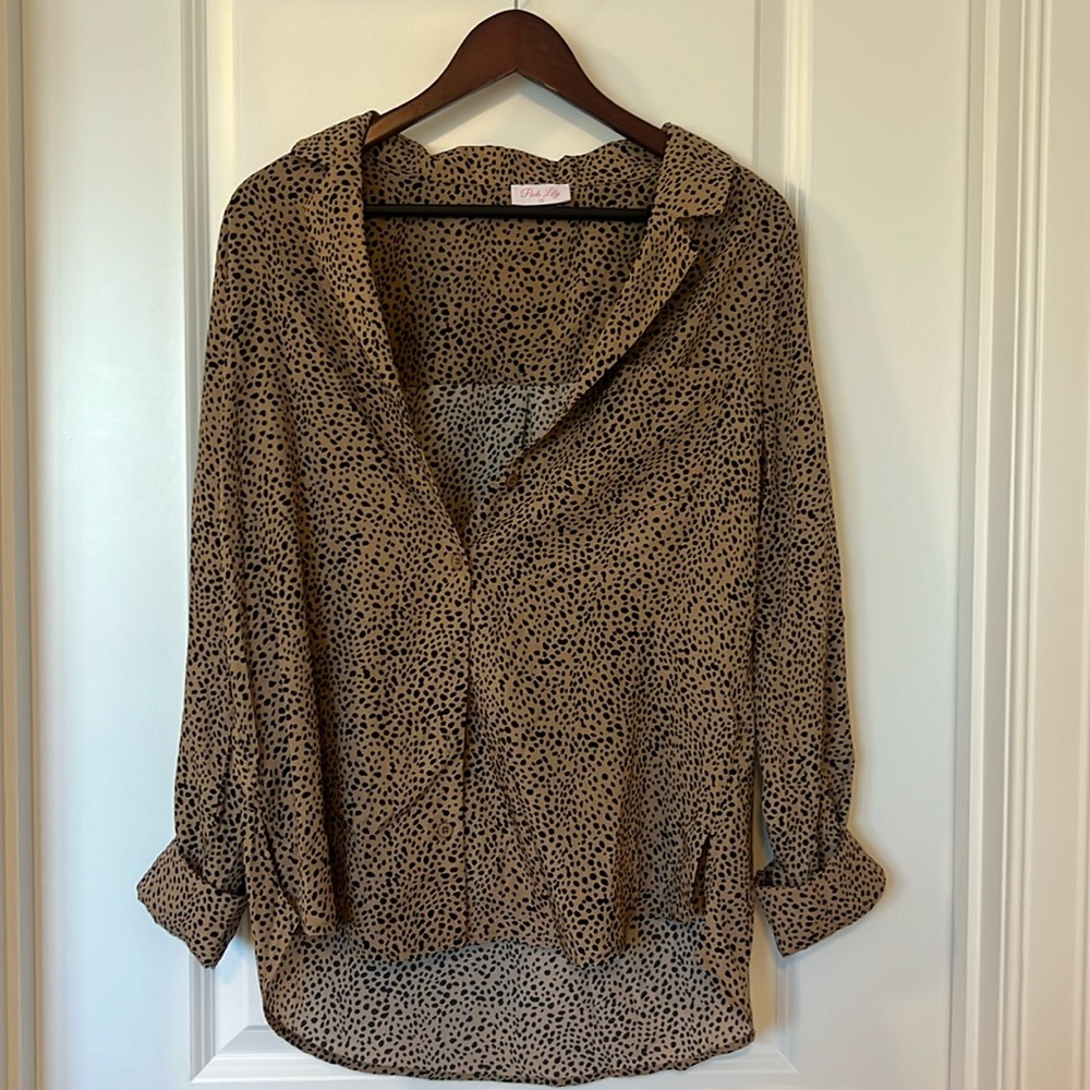 Cheetah Button Up